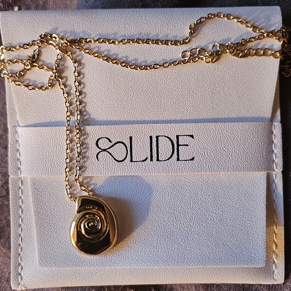 Gold and Black Spiral Pendant Necklace